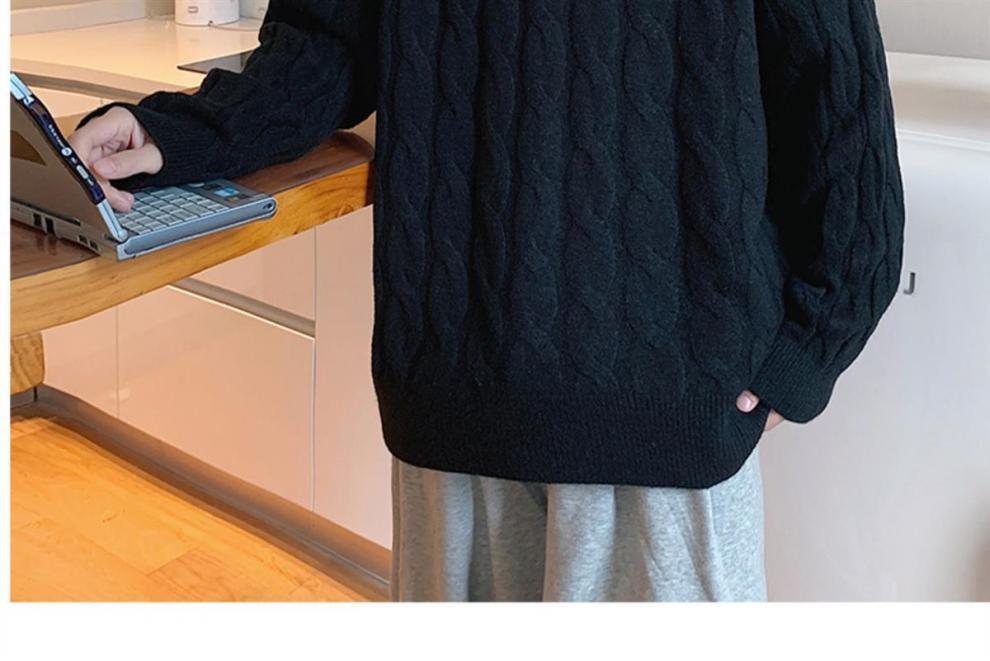 Loose Base Twist Round Neck Sweater Hand-woven Sweater