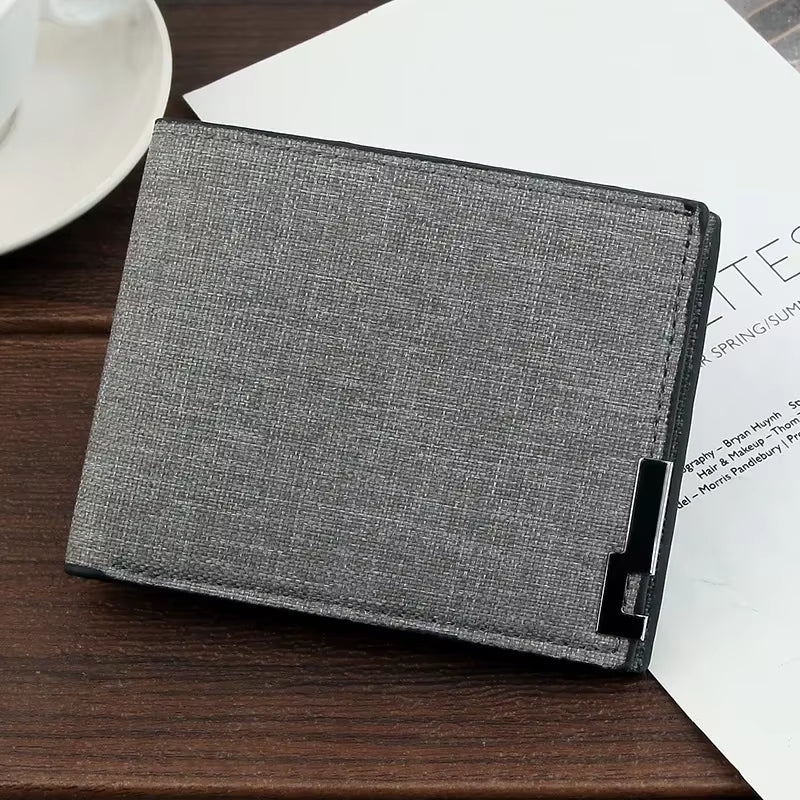 Denim Wallets Purses Men Women Inserts Business Foldable Cowhide Wallet Picture Coin Purse Slim Money Credit ID Cards Holder Bag