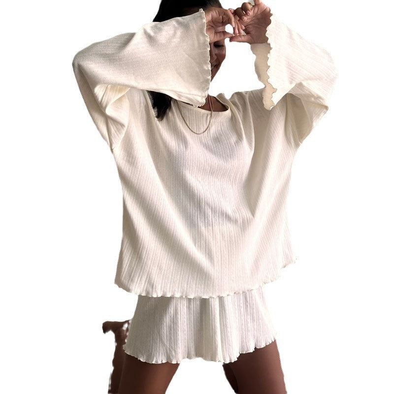 Women's Round-Neck Breathable Pajama Two-Piece Set