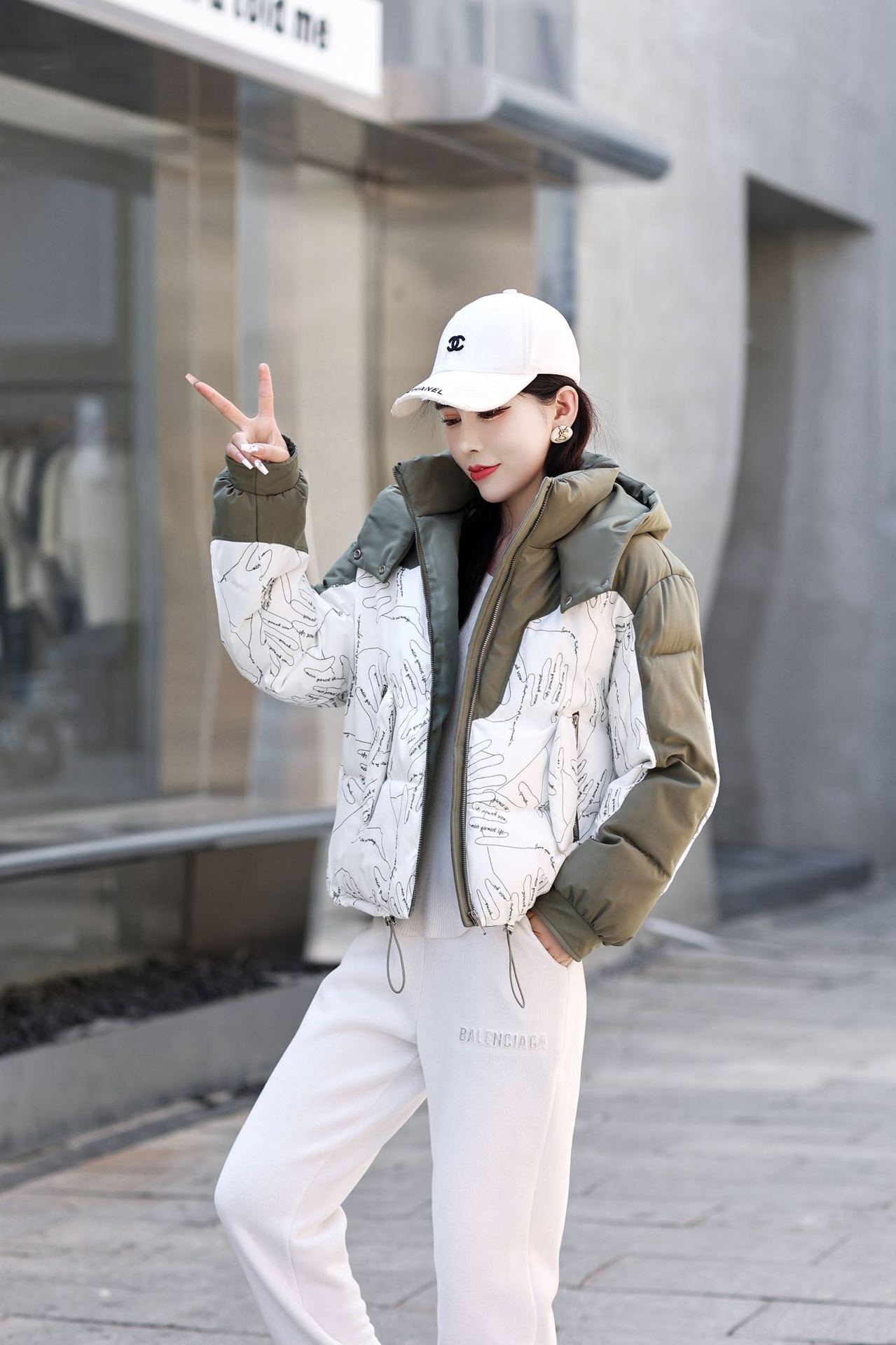 Short Korean Style Trend Multicolor Bread Coat
