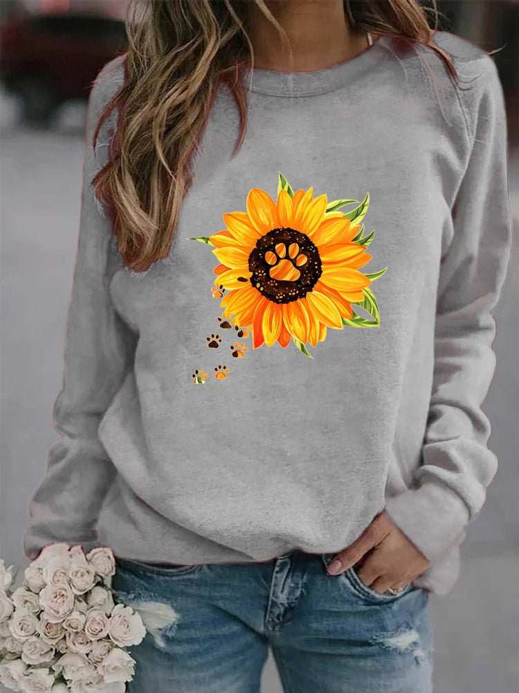 Rundhals Print Sweatshirt Langærmet Dame