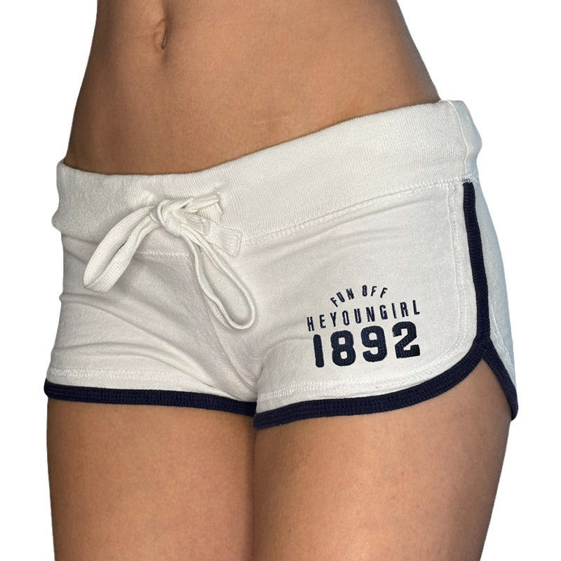 American Preppy Style Digital Printing Contrast Color Sports Shorts