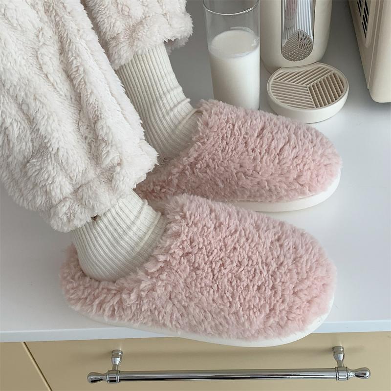 Women's Simple Japanese Style Thermal Cotton Slippers