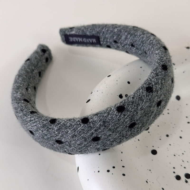 Women's French Retro Dots Knitted Headband