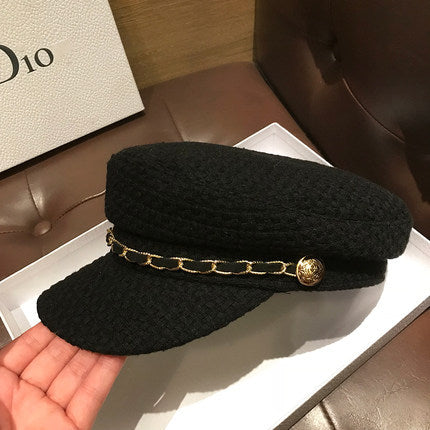 Spring And Autumn Retro Fashion Peaked Cap Octagonal Beret