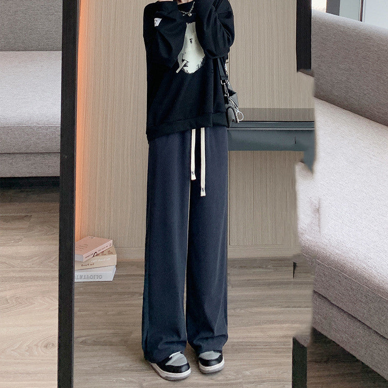 Women's High Waist Loose Straight Casual Knitting Pants