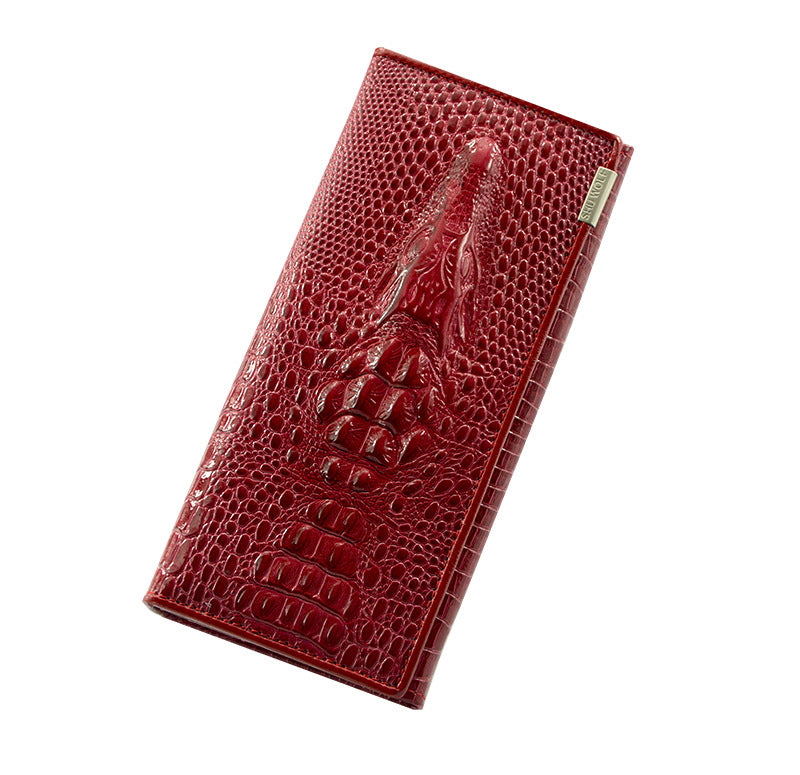 Women's Casual Long Zippered Leather Wallet