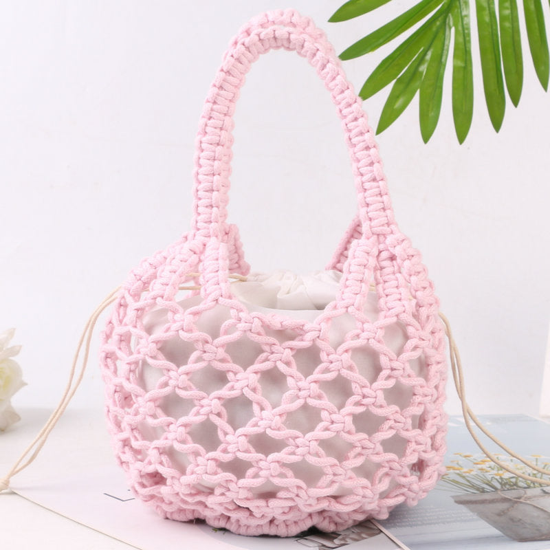 Weaving Hollow Women's Mori Style Portable Beach Bag