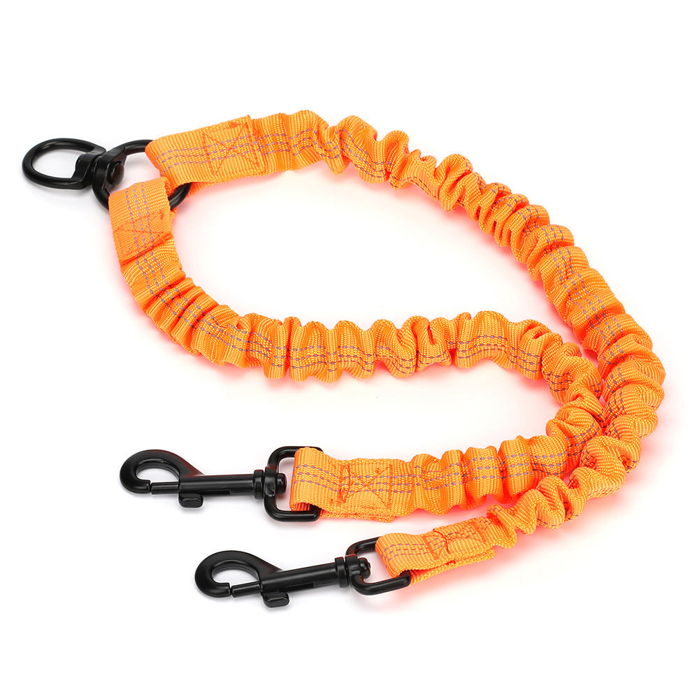 Pet Supplies Reflective Double Head Strap Dog One Drag Two