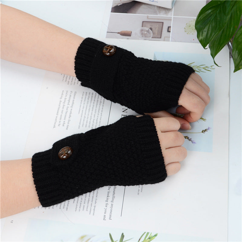 Half Fingerless Gloves In Autumn And Winter