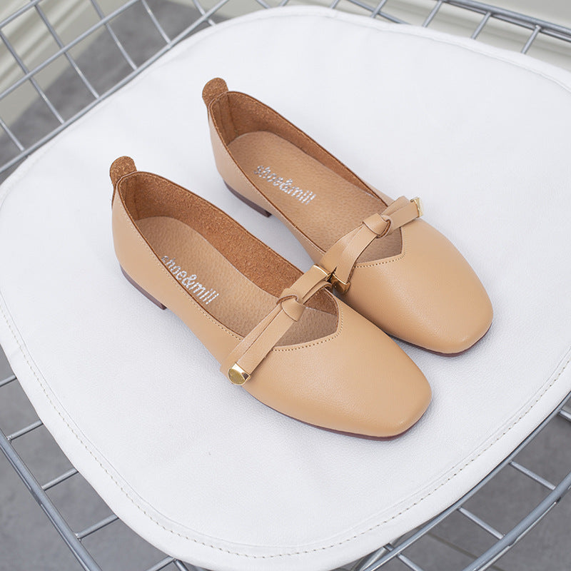 Vintage Grandma Shoes Square Toe Chunky Heel Mary Jane Shoes