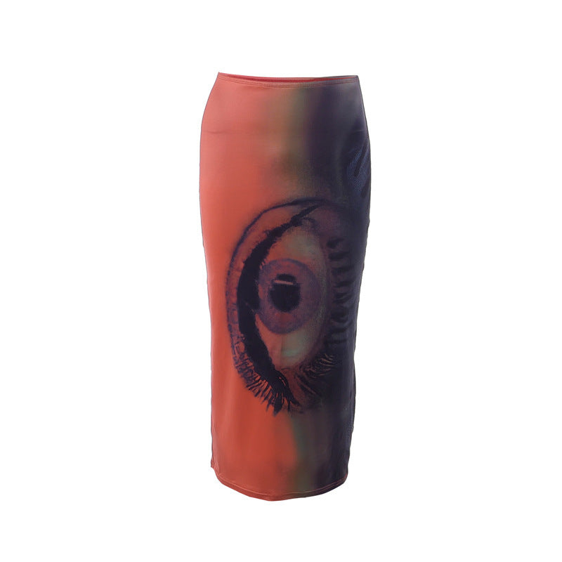 High Waist Sheath Fashion Printed Casual Skirt