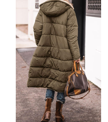 Solid Color Hooded Short Cotton Jacket Long Sleeve Double-sided Wear Slim Fit Elegant Cardigan Coat Top