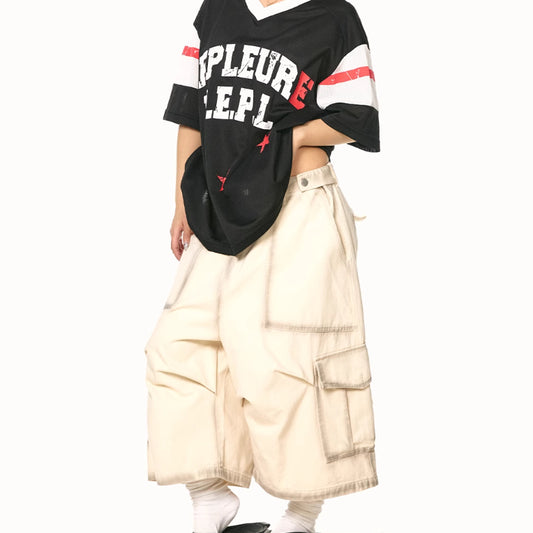 Vintage shorts i amerikansk stil med slidt look og store lommer