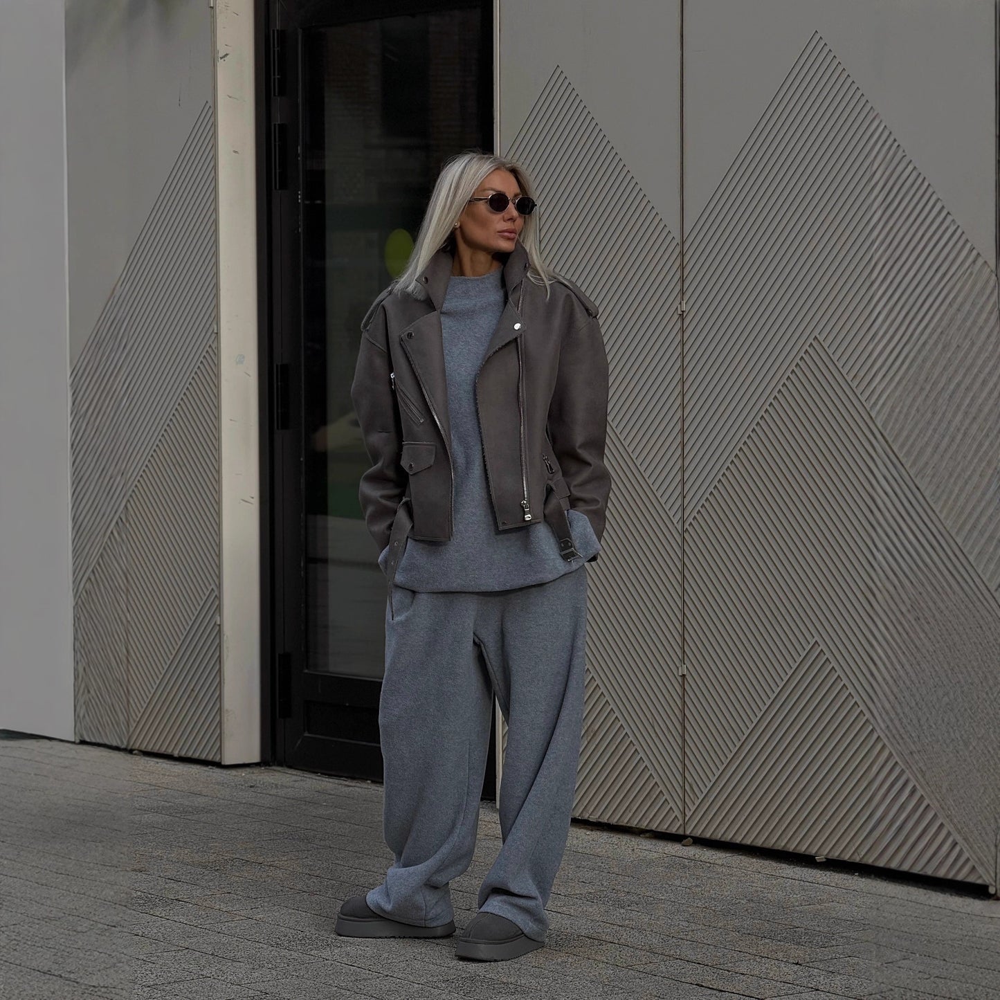 Sweater Wide-leg Draped Pants Women's Clothing