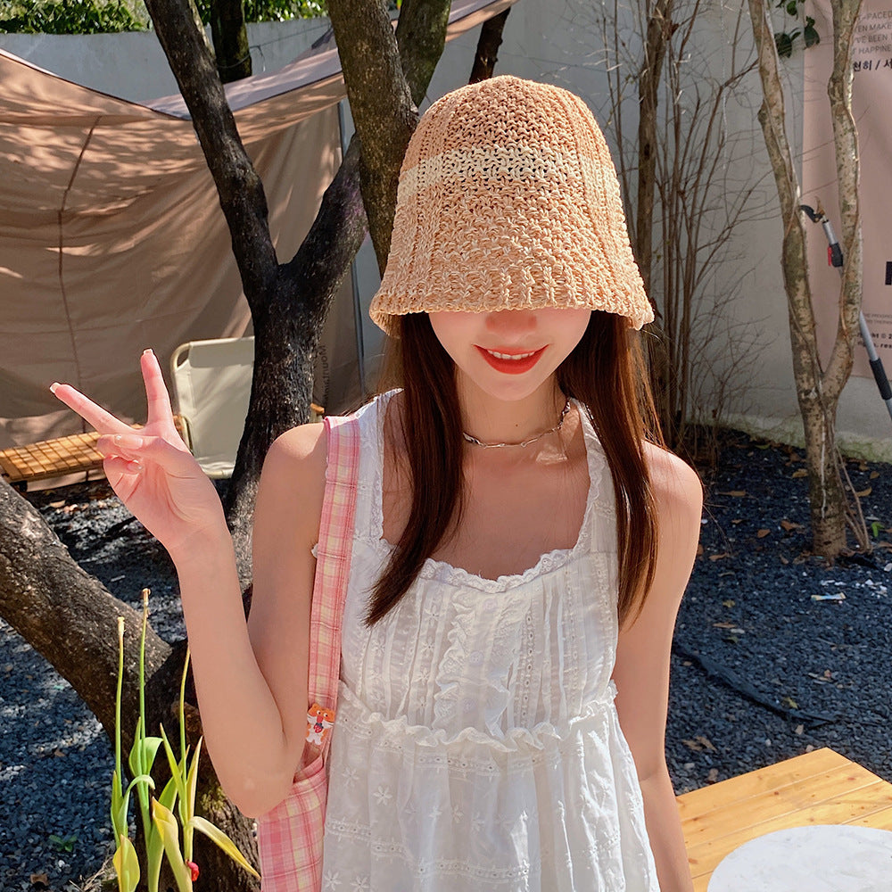 Women's Fashion Hollow Sunshade Breathable Fisherman's Hat