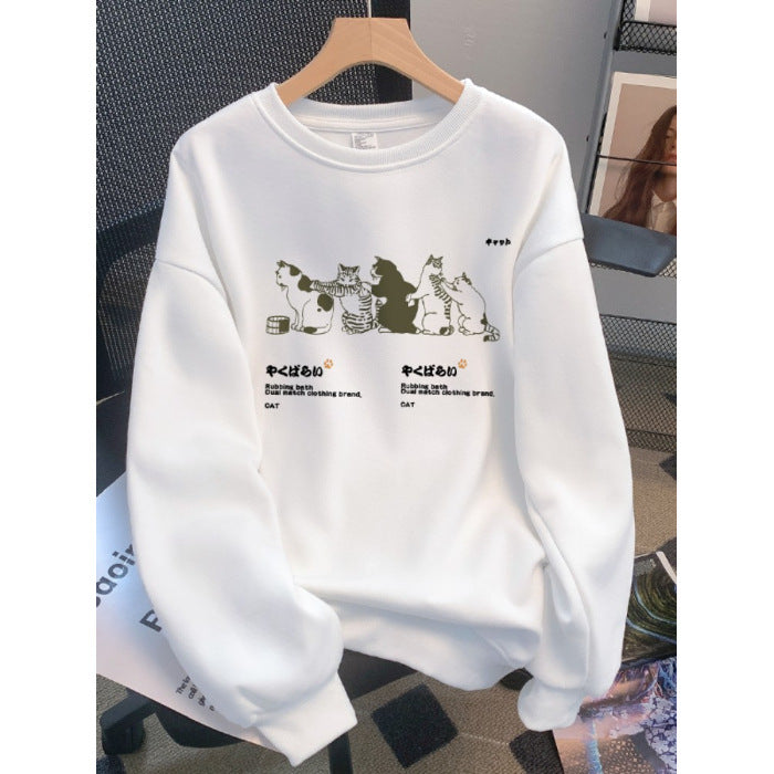 Efterår/Vinter Sweater Dame Printet Koreansk Stil