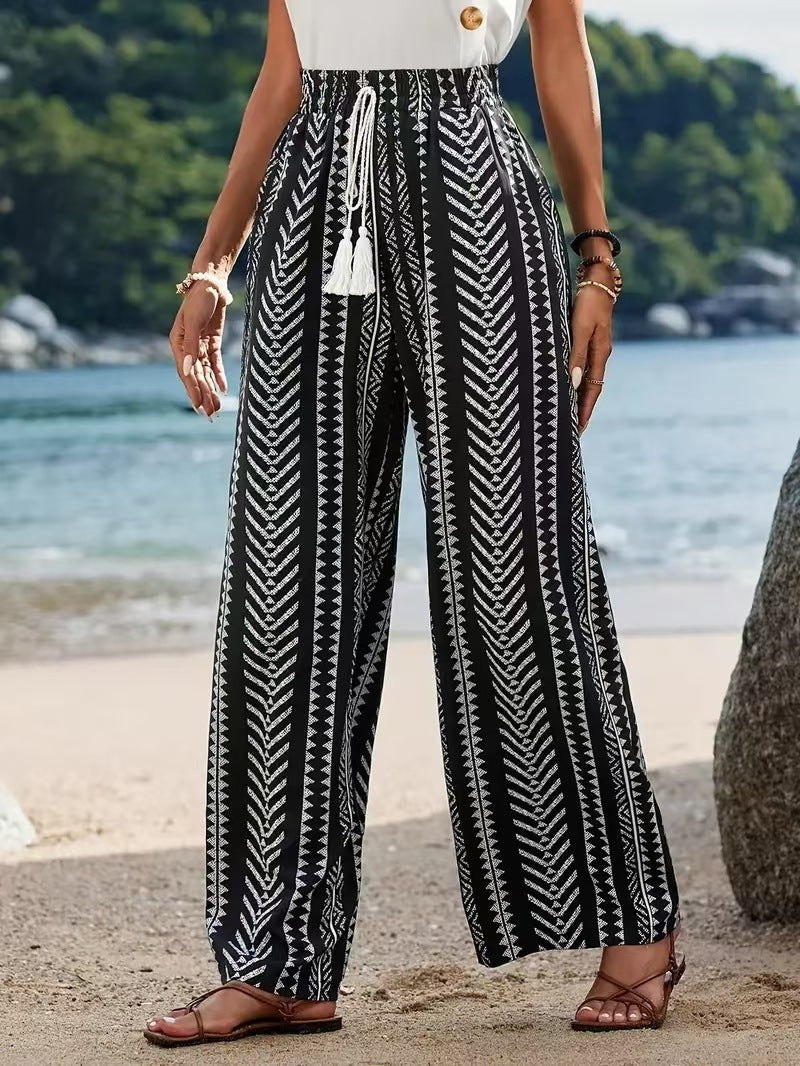 Black Korean Style Straight-leg Pants Women's Trousers