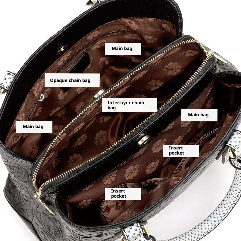 New Trendy Large Capacity Leather Handbag For Women
