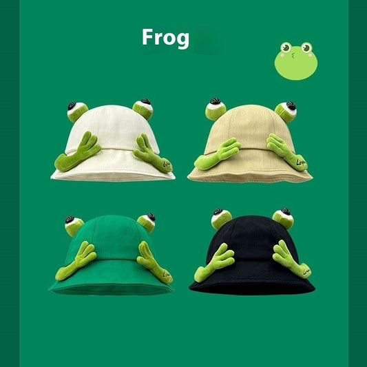Spring And Summer Cute New Cartoon Frog Fisherman Hat