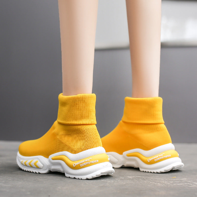 Breathable Single Boots Increase Women's Shoes Thick Sole
