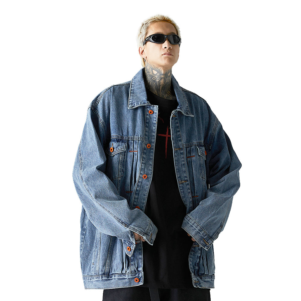 Punk High Street Old Wash Denim Clothes Jacket