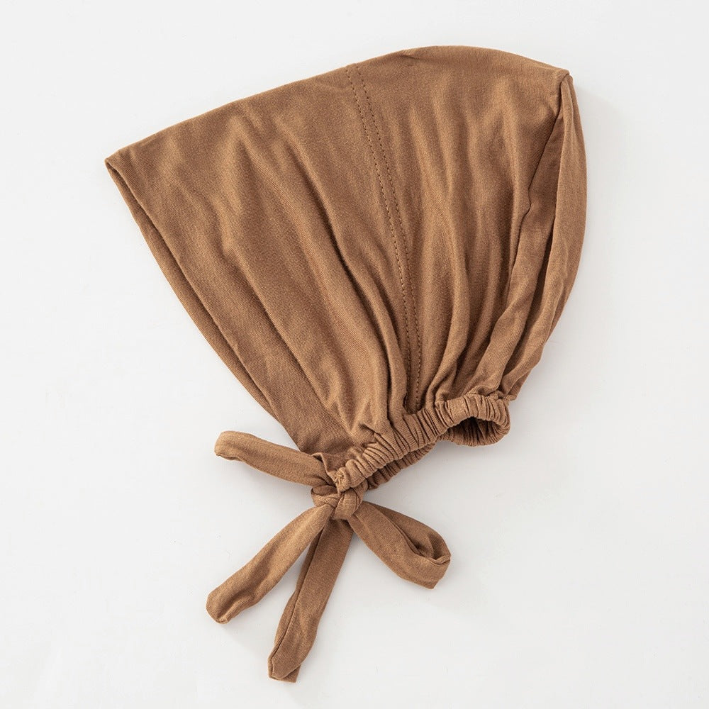 Women's Fashion Solid Color Lace-up Bottoming Hood