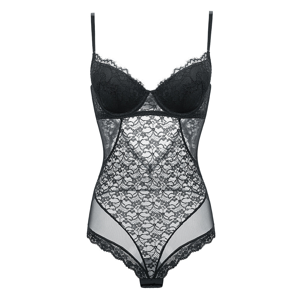 Transparent Lace European And American Tight Jumpsuit