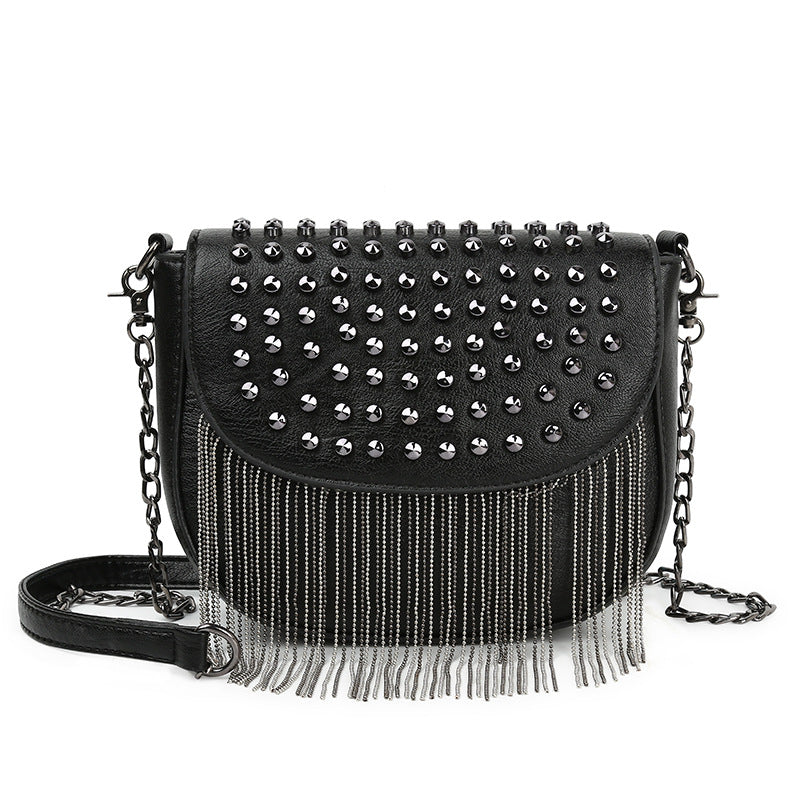 Women's Pu One-shoulder Cross-body Fashionable New Rivet Small Square Bag