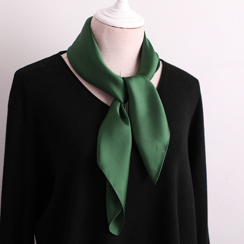 Women's Decorative Spring And Autumn All-match Solid Color Thin Silk Scarf