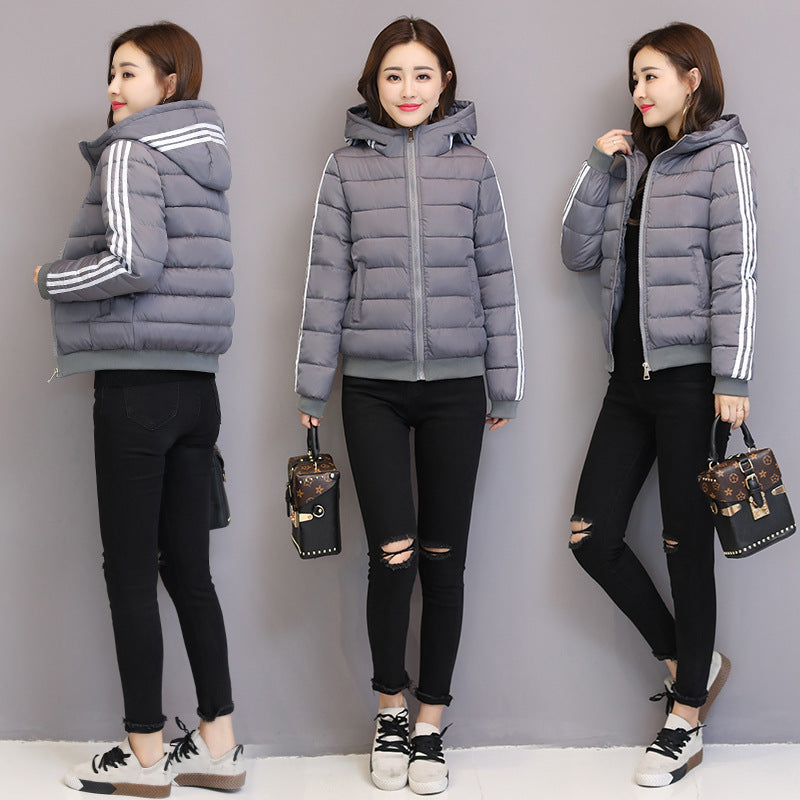 Women's Clothing Short Cotton Jacket New Winter Clothes Student Clothing Slim-fit Hood Fashionable Cotton Coat