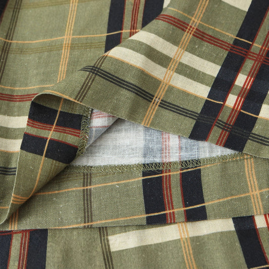 Women's Linen Plaid Slim-fit Straight-leg Casual Pants