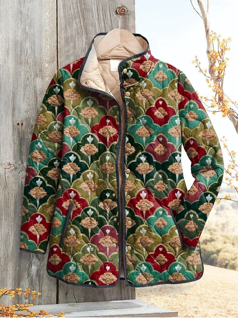 Female Loose Casual Print Personality Cotton Coat Jacket