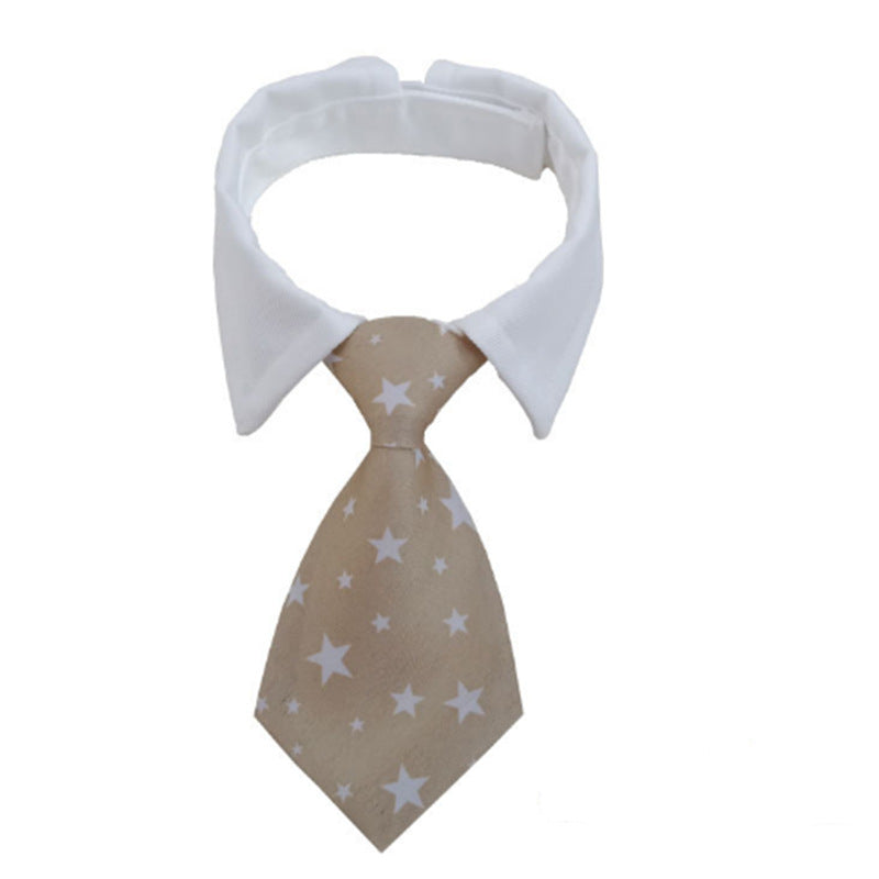 Pet Striped Tie Dog Teddy Bow Tie Scarf Blouse Collar