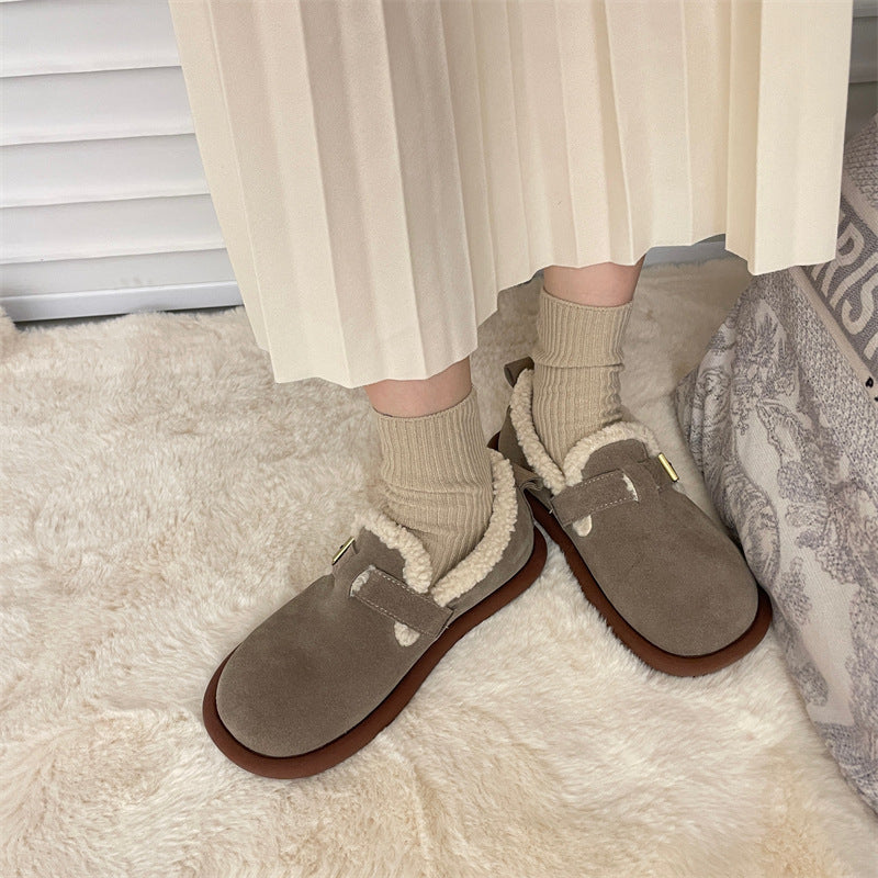 Women's Warm Beanie Shoes With Velvet In Winter