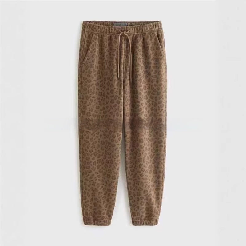 Leopard Print Personal Leisure Trousers Loose