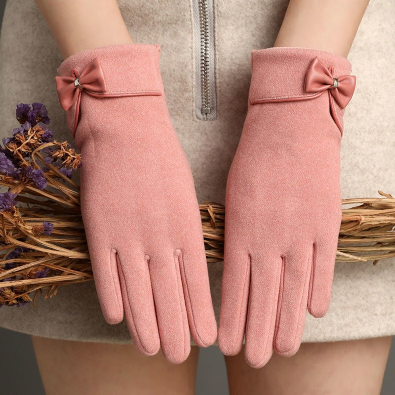 Bow Tie Touch Screen Warm Gloves