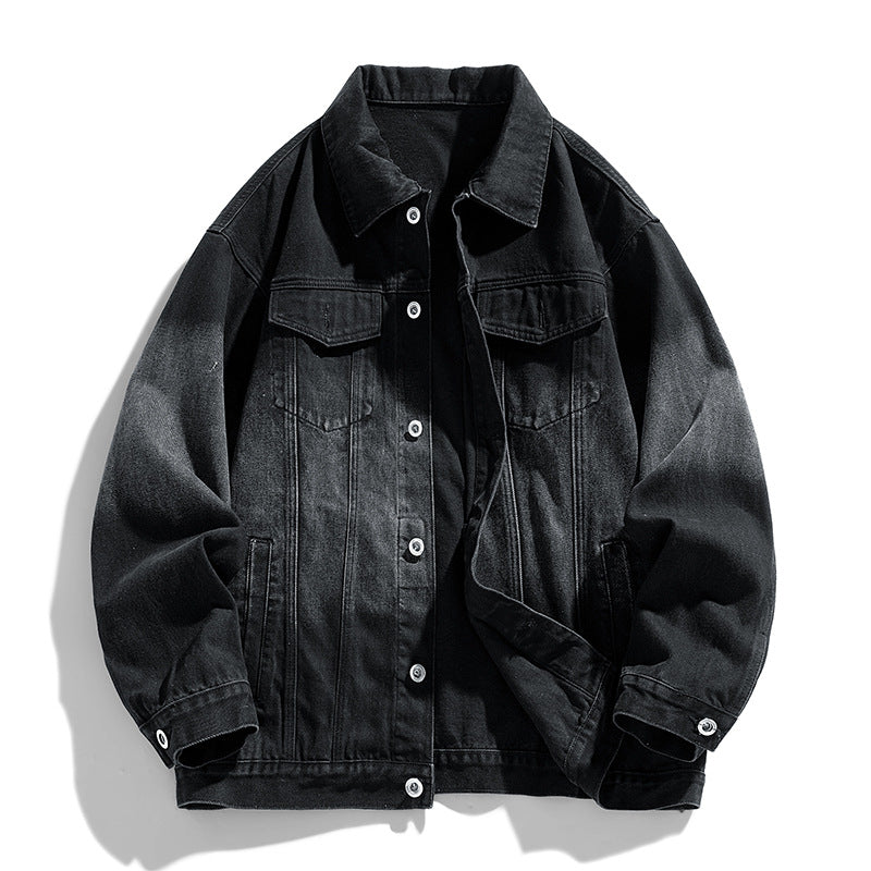 Retro denimjakke til mænd med løs pasform