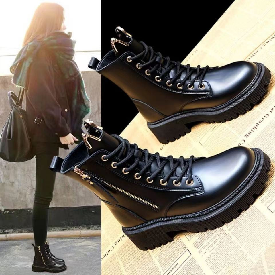 Women's Fleece-lined Spring And Autumn Boots