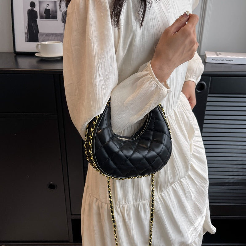 Popular Texture Chain Crossbody Bag