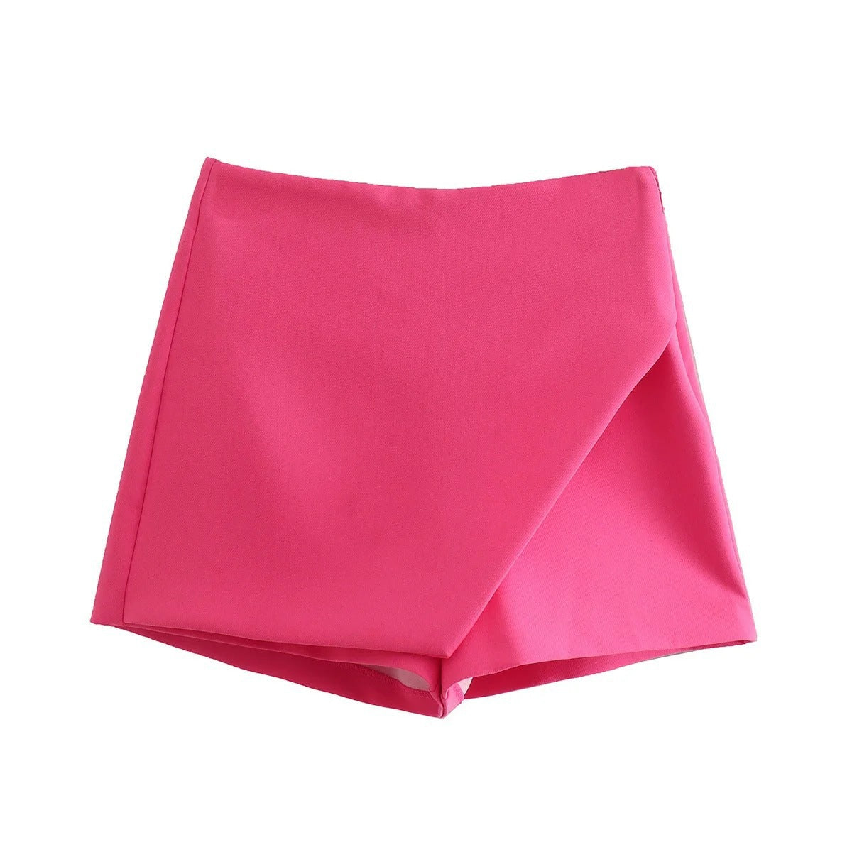 Asymmetrical Candy Colored Skirt With High Waist And Long Legs