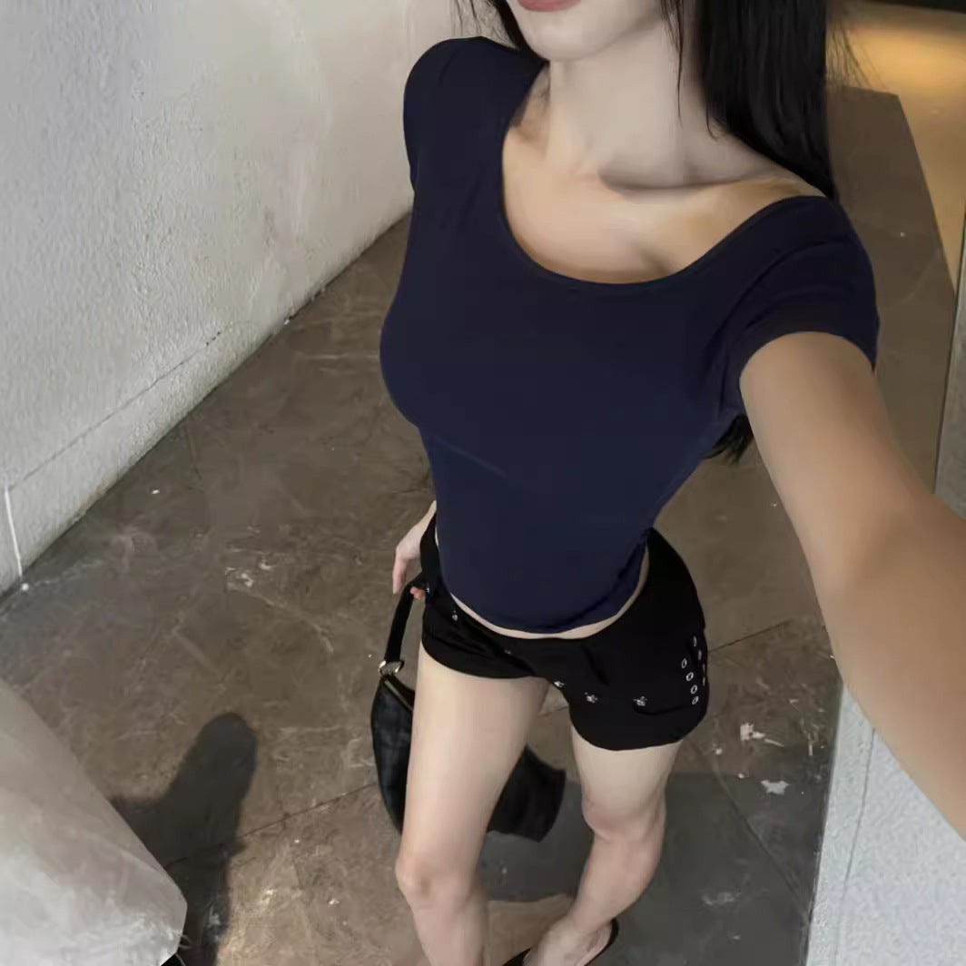Short Bare Midriff Slim Fit Versatile Student Top Ins Fashion