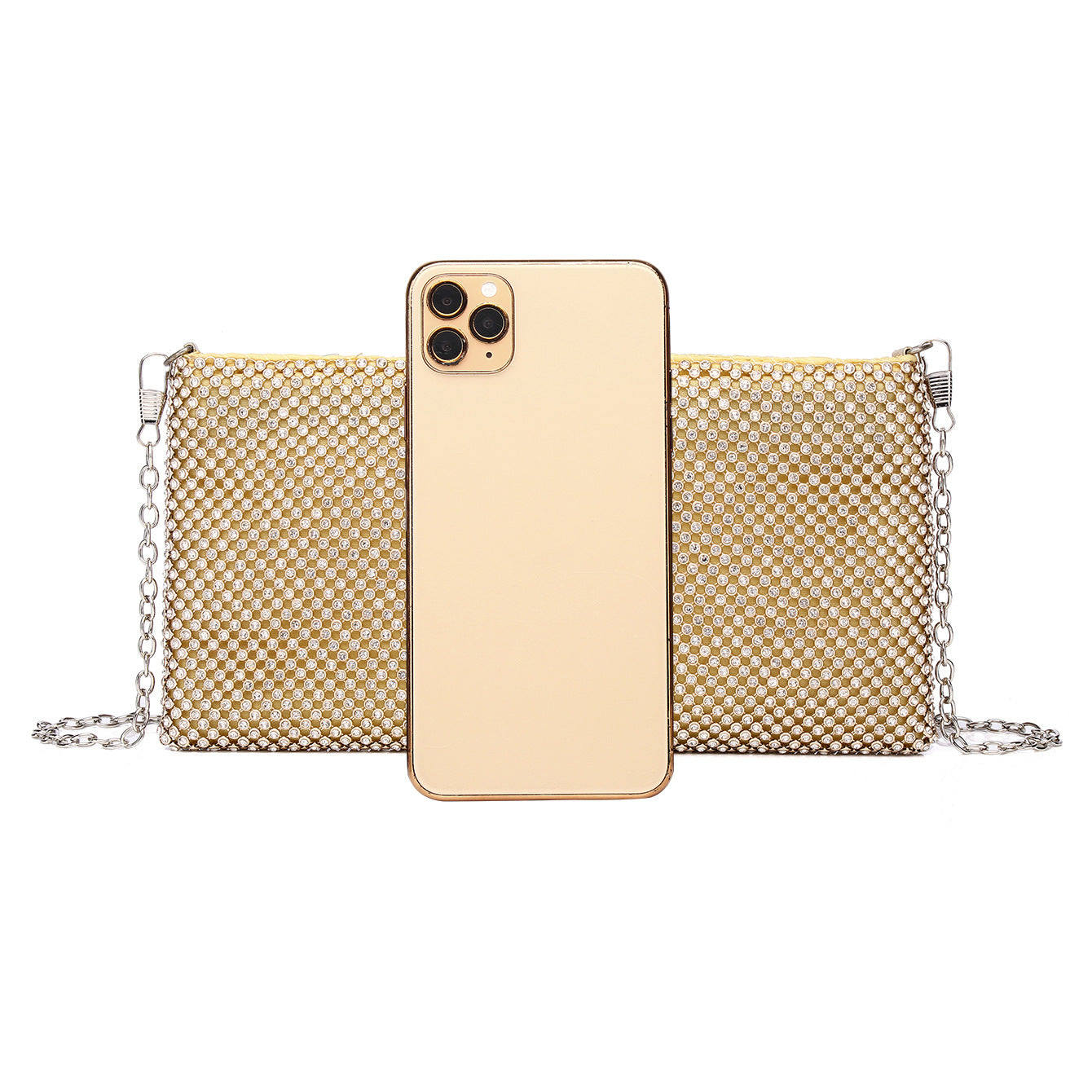 Mode Dame Rhinestone Aftentaske Clutch Diamantkonvolut