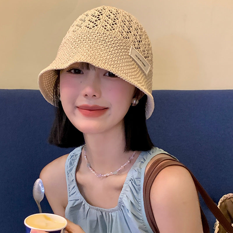 Hollow Out Bucket Hat Women's Summer Thin Breathable Korean Style