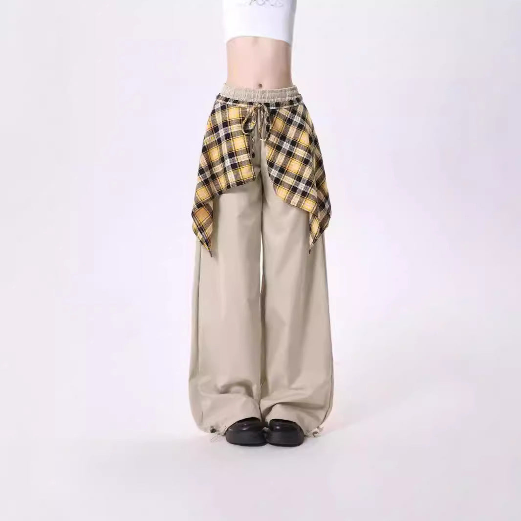 Female Design High Waist Loose Straight Leg Wide Leg Long Pants