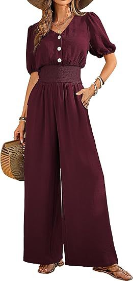 Neck-gathered Bodysuit With Casual Wide-leg Pants