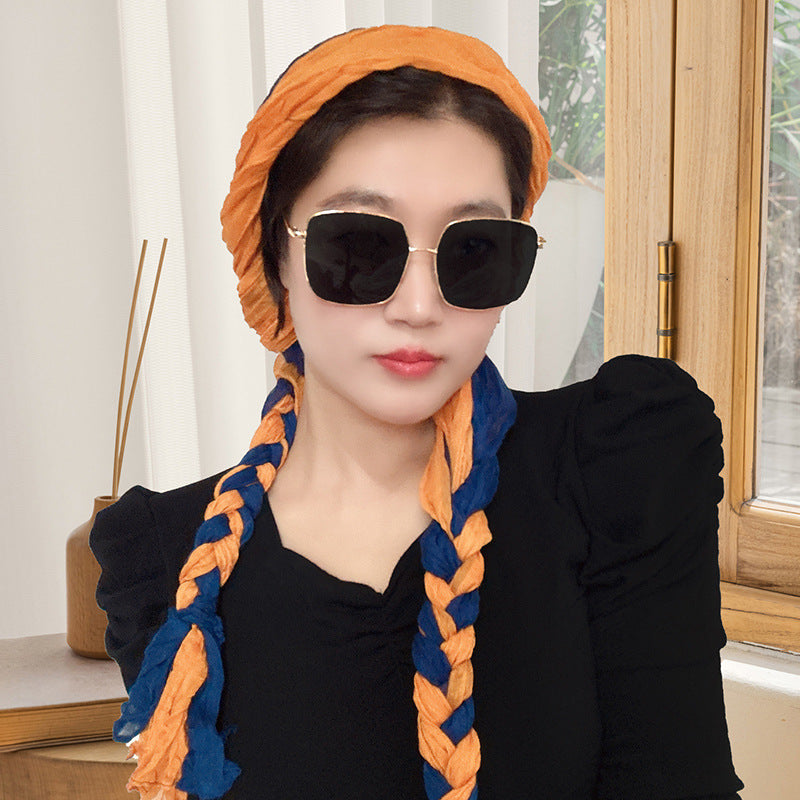 Hand-woven Hair Braid Scarf Girls Fashion Thin Scarf
