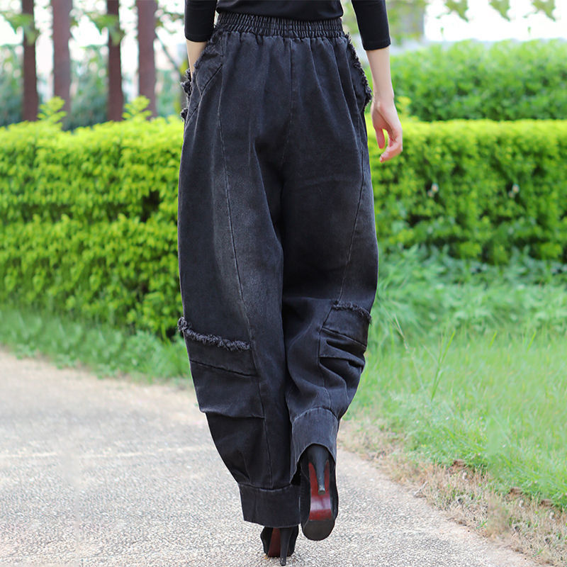 New AutumnWinter Thickened Wide-Leg Denim Jeans For Women