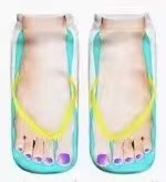 printed Flip-flop Toe Socks 3D-