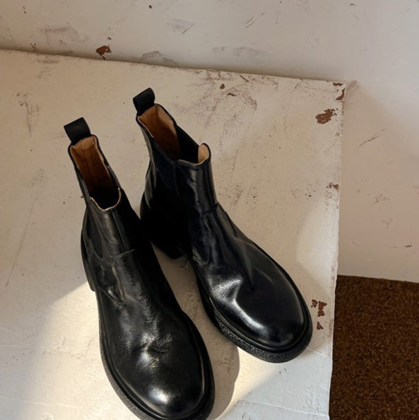 Womens British-style Dr Ankle Boots With Chunky Heels